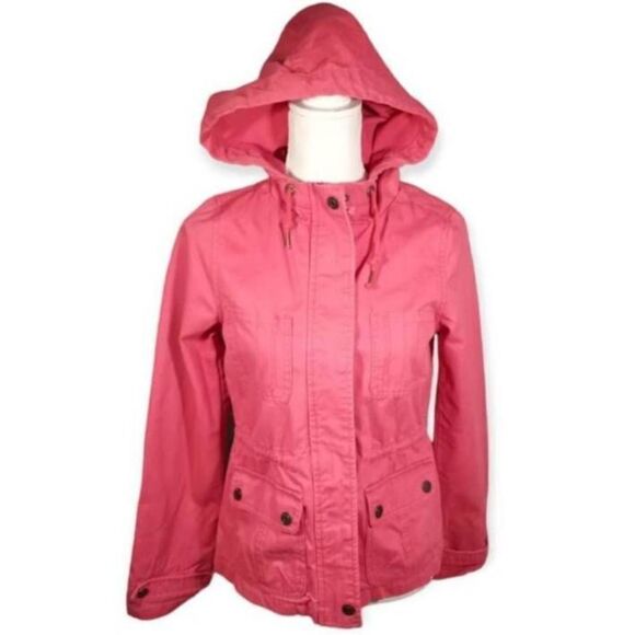 AEROPOSTALE PRINCE & FOX PINK/CORAL HOODED UTILITY JACKET SZ.S EUC. - Picture 3 of 8